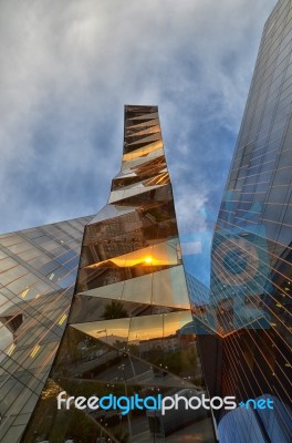 Modern Building At The Sunset Stock Photo