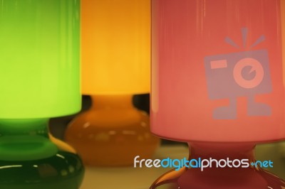 Modern Colorful Table Glass Lamp Stock Photo