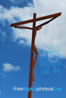 Modern Cross On The Sanctuary Of Fatima Stock Photo
