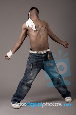 Modern Dancer Enjoy His Dance Stock Photo