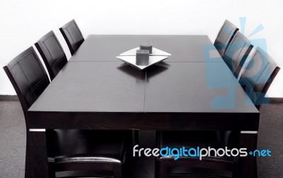 Modern Dining Table Stock Photo