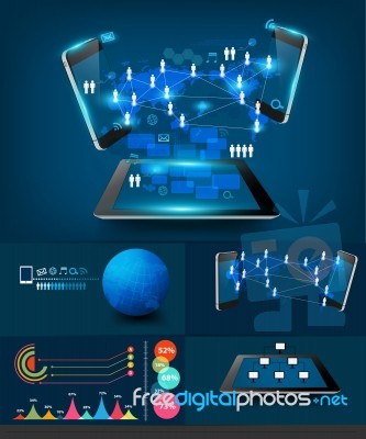 Modern Infographics Business Technology Communication Stock Image