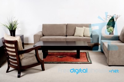Modern Living Room Interior Stock Photo