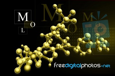 Molecular Model In 3d Stock Image