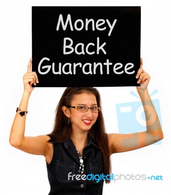 Money Back Guarantee On Board Stock Photo