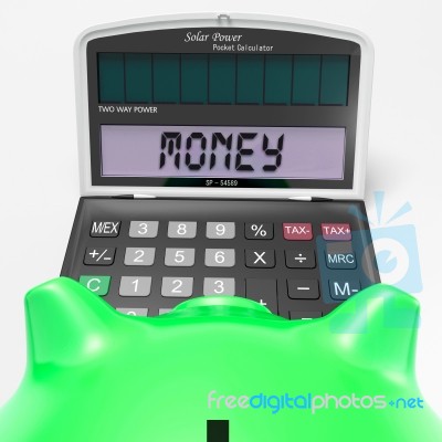 Money Calculator Shows Prosperity Revenue And Cash Stock Image