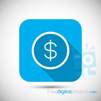 Money Coin Flat Long Shadow Icon Stock Image
