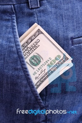 Money In Pocket Stock Photo