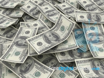 Money Pile $100 Dollar Bills Stock Photo