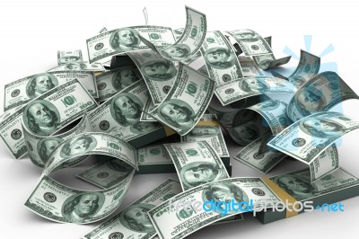 Money Pile $100 Dollar Bills Stock Image