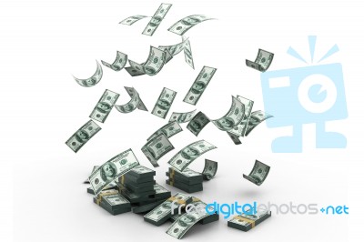 Money Pile $100 Dollar Bills Stock Image