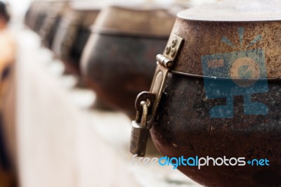 Monk Bowl For Making Merit Or Donation Stock Photo