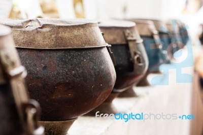 Monk Bowl For Making Merit Or Donation Stock Photo