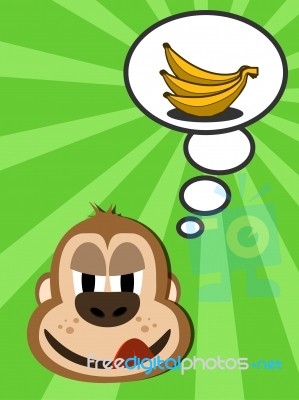 Monkey And Banana Stock Image