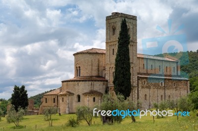 Montalcino, Tuscany/italy - May 20 : Sant Antimo Abbey In Montal… Stock Photo