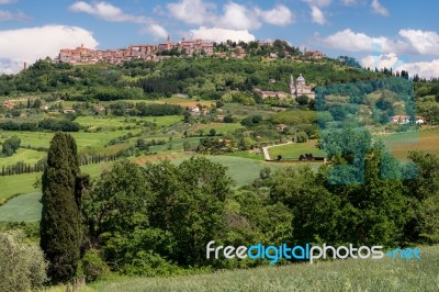 Montepulciano, Tuscany/italy - May 17 : View Of Montepulciano It… Stock Photo