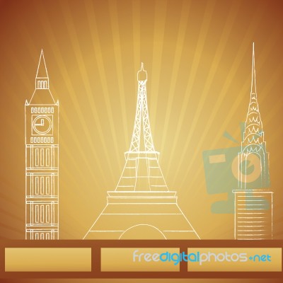 Monuments Of London New York And Paris Stock Image