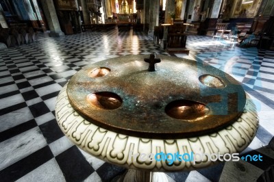 Monza, Italy/europe - October 28 : The Font In The Cathedral (du… Stock Photo