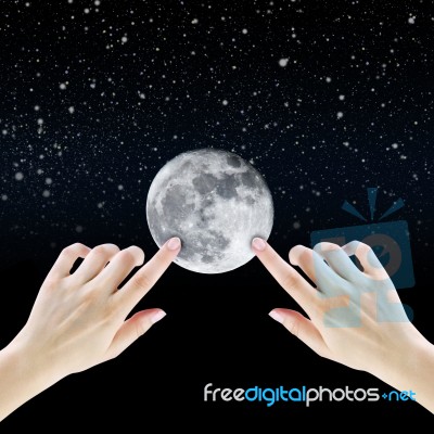Moon Hand Stock Image