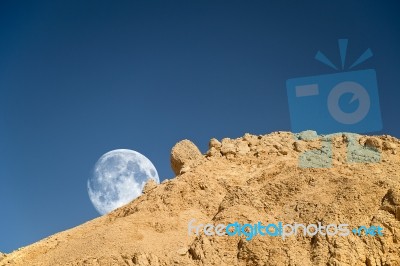 Moonset Stock Photo