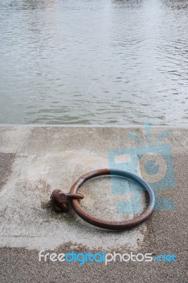 Mooring Ring (water View) Stock Photo