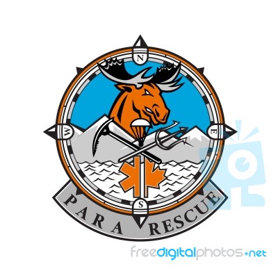 Moose Para Rescue Icon Stock Image