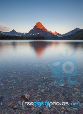 Morning At Two Medicine Lake, Glacier National Park, Mt Stock Photo