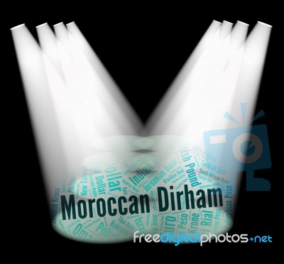 Moroccan Dirham Represents Morocco Dirhams And Banknote Stock Image