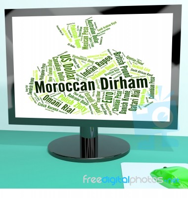Moroccan Dirham Shows Foreign Exchange And Dirhams Stock Image