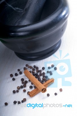 Mortar And Spice Stock Photo