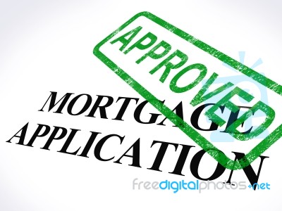 Mortgage Application Approved Stamp Stock Image