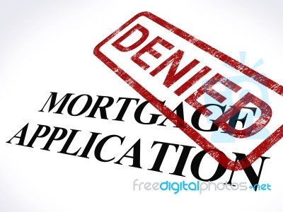 Mortgage Application Denied Stamp Stock Image