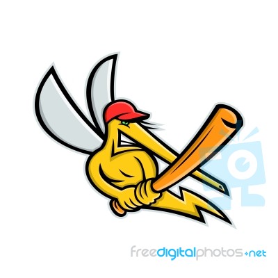 Mosquito Baseball Mascot Stock Image