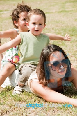Mother And Children Stock Photo Mother And Children Stock Photo