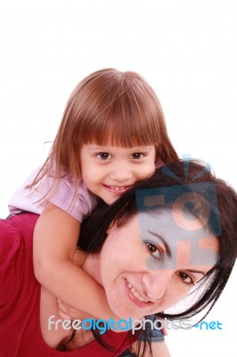 Mother And Daughter Smiling Stock Photo