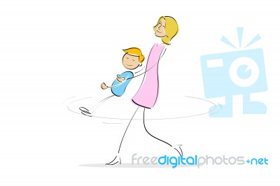 Mother And Son Having Fun Stock Image