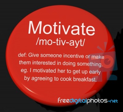 Motivate Definition Button Stock Image