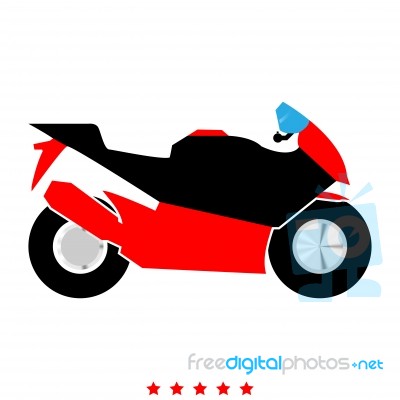 Motorcycle Icon .  Flat Style Stock Image