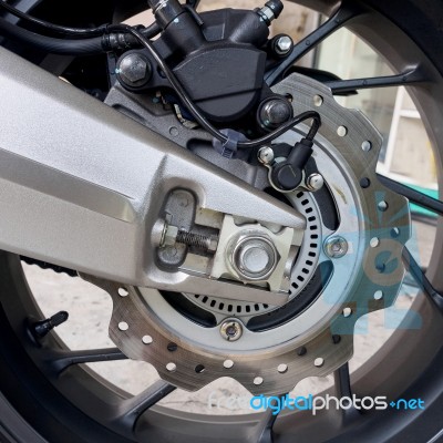 Motorcycle Wheel Brake Stock Photo