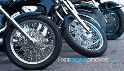 Motorcycle Wheels Stock Photo