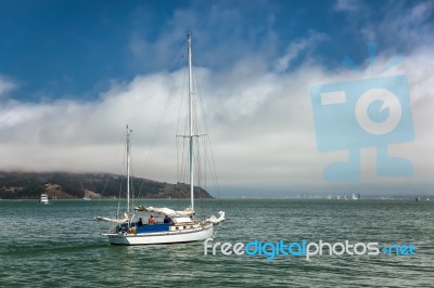 Motoring Out Of Sausalito Stock Photo