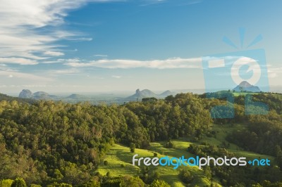 Mount Beerwah In The Afternoon Sun Stock Photo