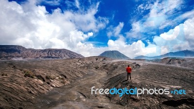 Mount Bromo Volcano (gunung Bromo)in Bromo Tengger Semeru National Park, East Java, Indonesia Stock Photo