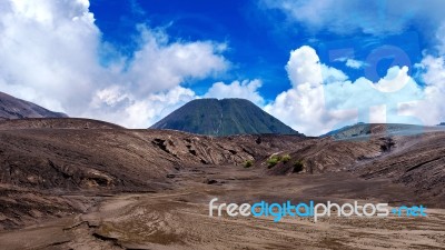 Mount Bromo Volcano (gunung Bromo)in Bromo Tengger Semeru National Park, East Java, Indonesia Stock Photo