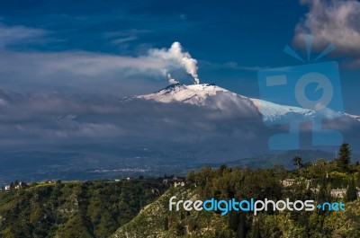 Mount Etna And Its Landscapes Stock Photo