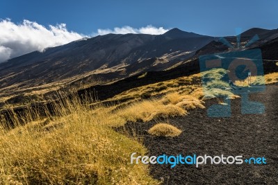 Mount Etna And Its Landscapes Stock Photo