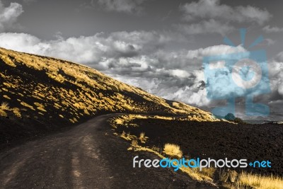 Mount Etna And Its Landscapes Stock Photo