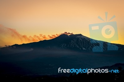 Mount Etna And Its Landscapes Stock Photo