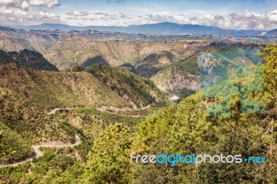 Mountain Landscape Near Patzun  In Guatemala Stock Photo