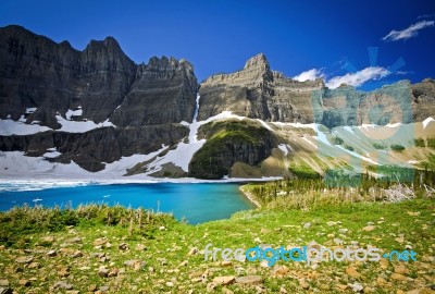 Mountain With Lake Stock Photo